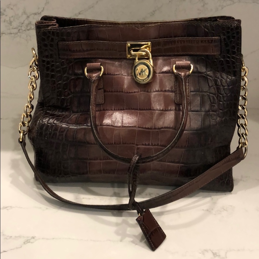 Michael Kors Large Hamilton Alligator Tote